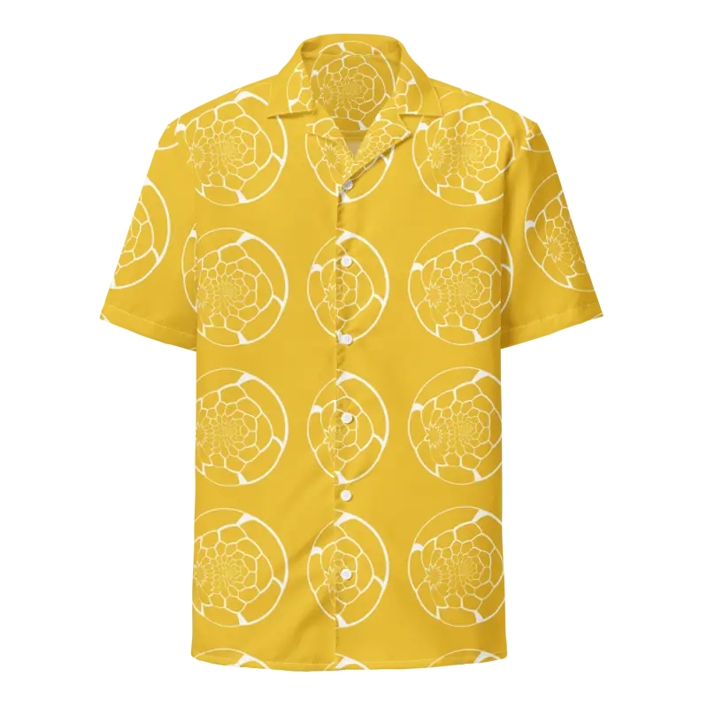 Turn Heads in our Abstract Yellow Unisex Button Shirt this Summer