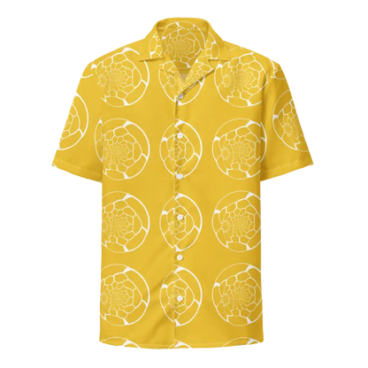 Turn Heads in our Abstract Yellow Unisex Button Shirt this Summer