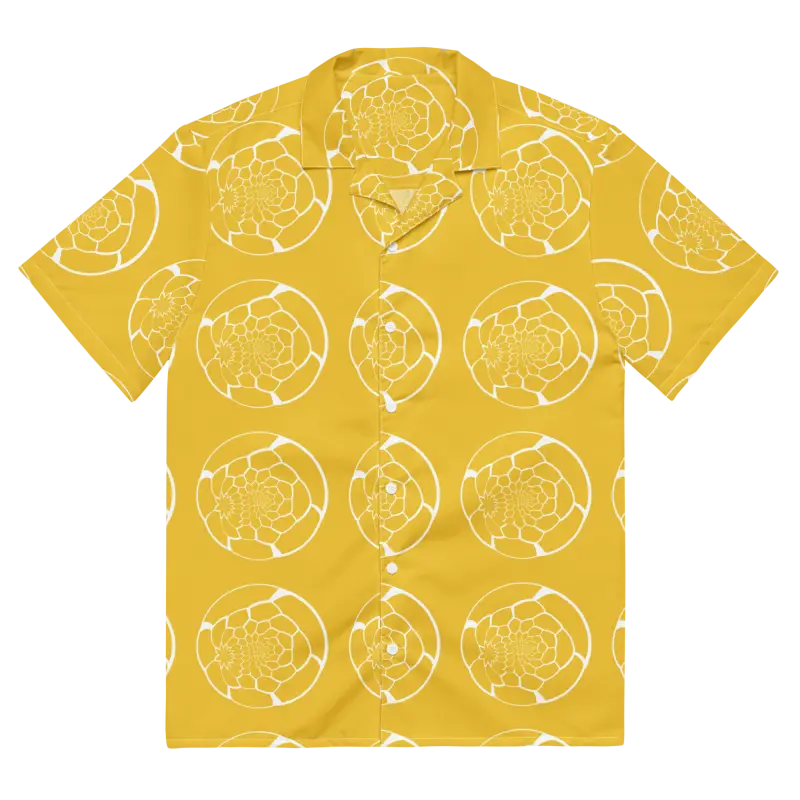 Turn Heads in our Abstract Yellow Unisex Button Shirt this Summer