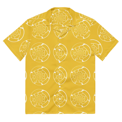 Turn Heads in our Abstract Yellow Unisex Button Shirt this Summer