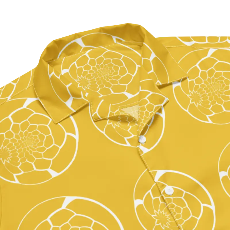 Turn Heads in our Abstract Yellow Unisex Button Shirt this Summer