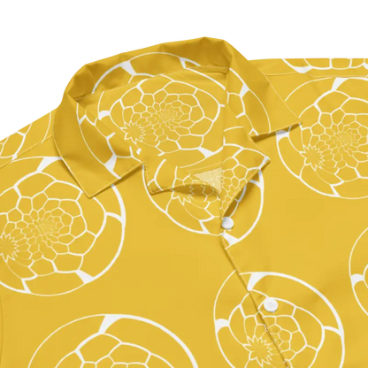 Turn Heads in our Abstract Yellow Unisex Button Shirt this Summer