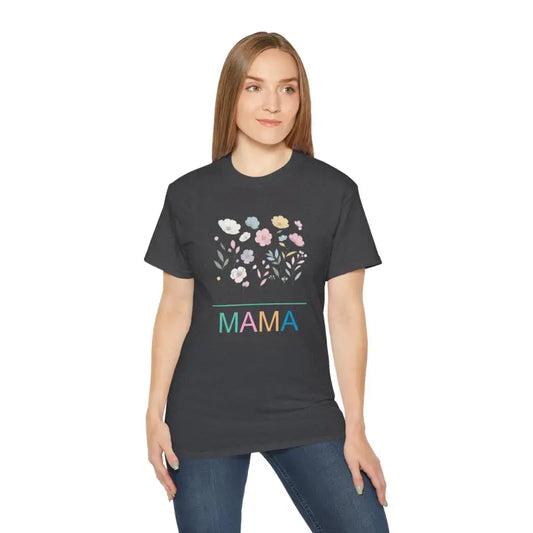 Floral Mama Unisex Tee: Trendy Cotton Style for Everyone - Dark Heather / s T-shirt