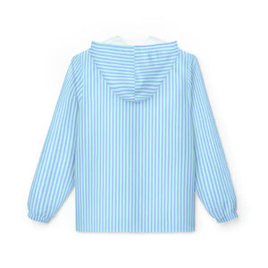 Pattern Windbreaker Blue Stripes Black Zippers Urban Style Dipaliz - Windbreakers