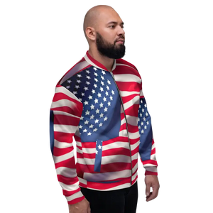 Unisex Bomber Jacket American Flag Patriotic Style - Dipaliz - Jackets