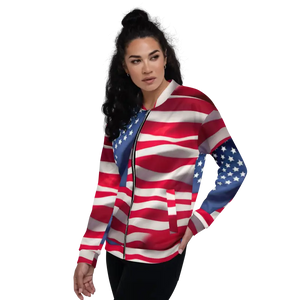 Unisex Bomber Jacket American Flag Patriotic Style - Dipaliz - Jackets