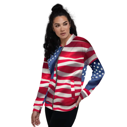 Your Cool with the American Flag Unisex Bomber Jacket - Clothing