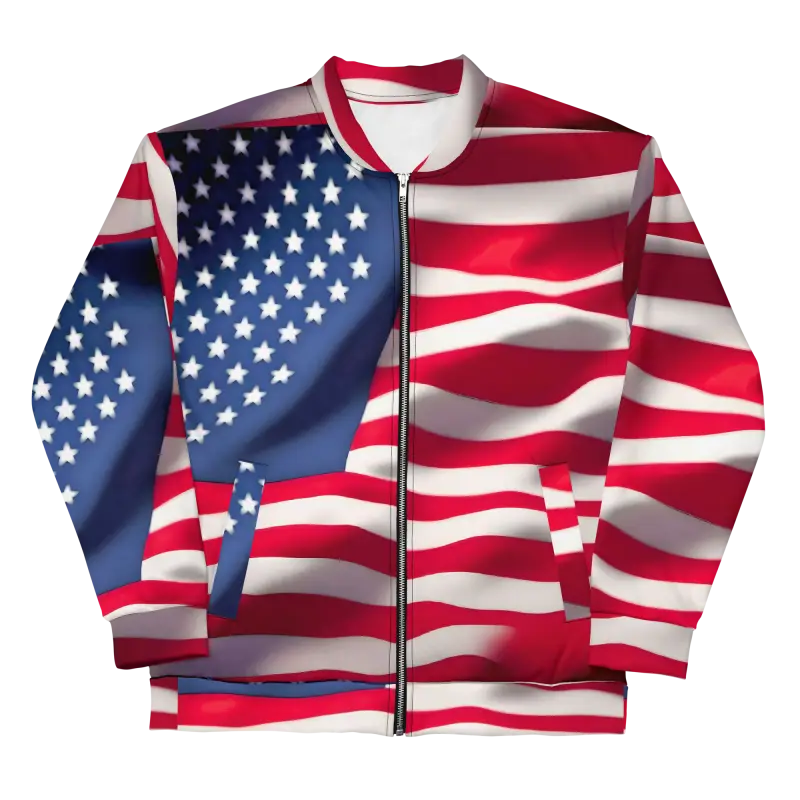 Your Cool with the American Flag Unisex Bomber Jacket - Clothing