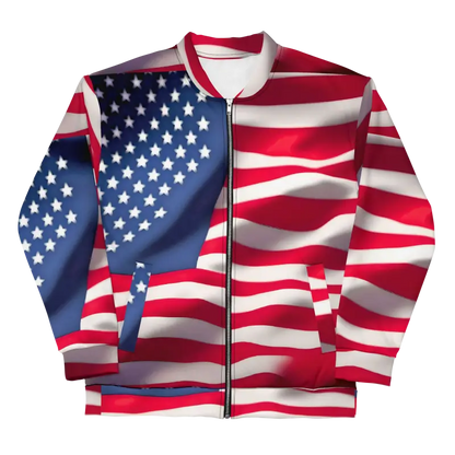 Your Cool with the American Flag Unisex Bomber Jacket - Clothing