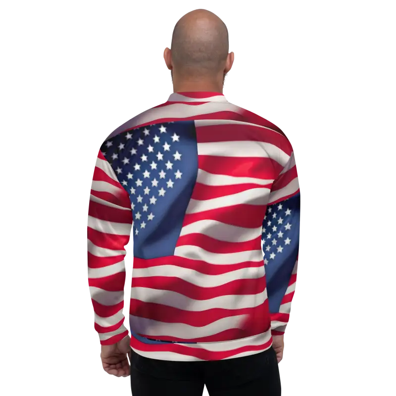 Your Cool with the American Flag Unisex Bomber Jacket - Clothing