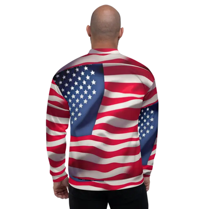 Your Cool with the American Flag Unisex Bomber Jacket - Clothing