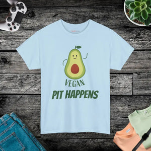 Vegan Pit Happens Heavy Cotton Tee - Bold Guacamole Style - Dipaliz - Light Blue / s - T-shirts