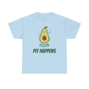 Vegan Pit Happens Heavy Cotton Tee - Bold Guacamole Style - Dipaliz - T-shirts