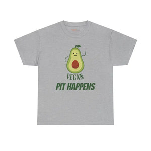 Vegan Pit Happens Heavy Cotton Tee - Bold Guacamole Style - Dipaliz - T-shirts