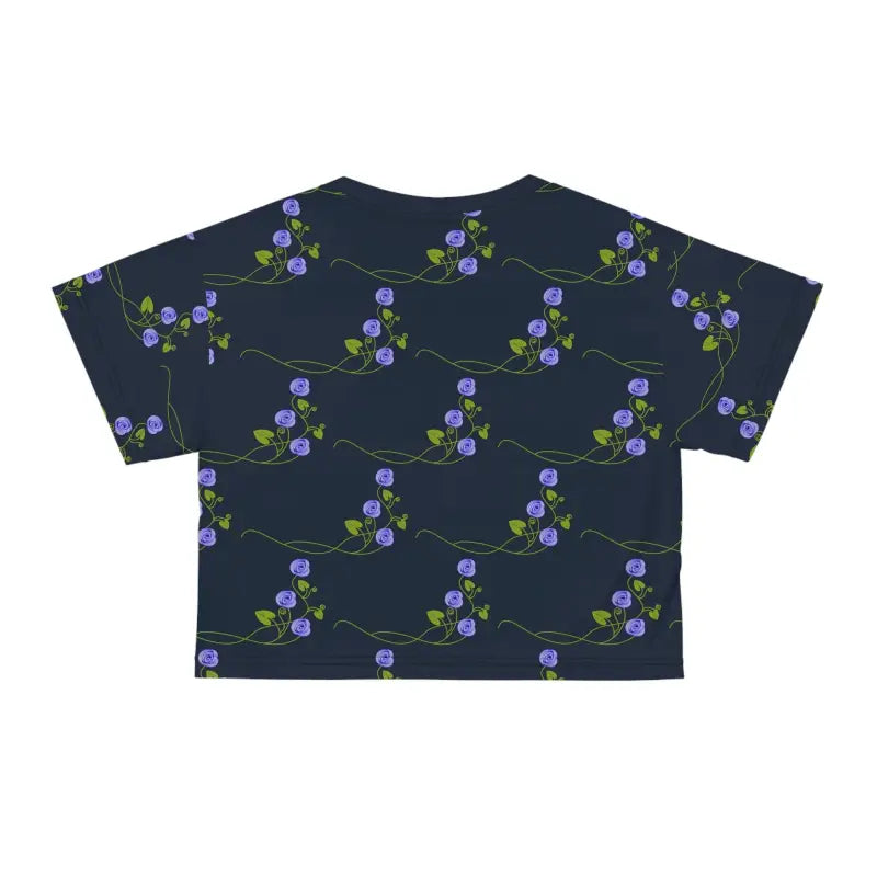 Vibrant Purple Flower Crop Tee: Blossom in Style - Tee