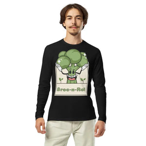 T- Shirts - Long Sleeve Fitted Crew - Broc n Roll Music Lover Tee - Dipaliz Black / s