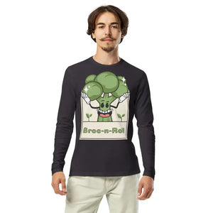 T- Shirts - Long Sleeve Fitted Crew - Broc n Roll Music Lover Tee - Dipaliz Heavy Metal / s