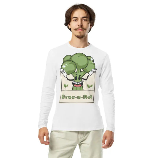 Rock your Style with Broc n Roll Long Sleeve Fitted Crew - White / s