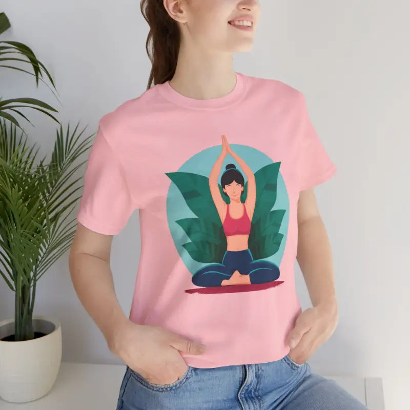 Rock your Yoga Flow in a Unisex Jersey Short Sleeve Tee - Pink / s T-shirt