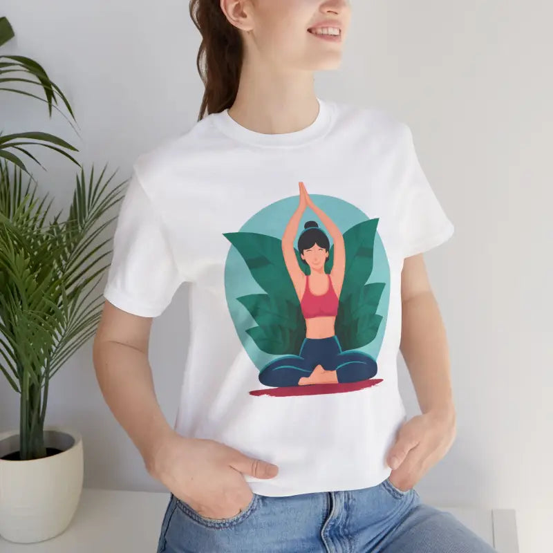 Rock your Yoga Flow in a Unisex Jersey Short Sleeve Tee - White / s T-shirt