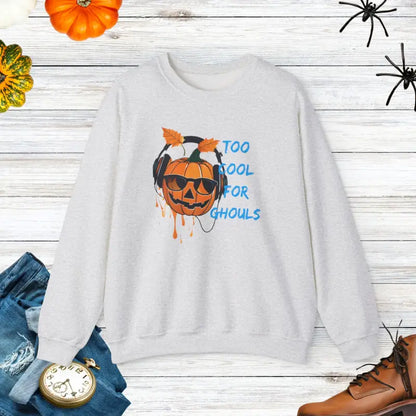 Get Spooky in Style with the Jack o Lantern Crewneck Sweatshirt - Ash / s