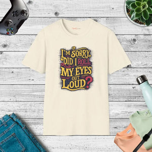 Rollinmy Eyes Funny Unisex Heather Tee - Sassy Comfort - Dipaliz - Natural / s - T-shirts