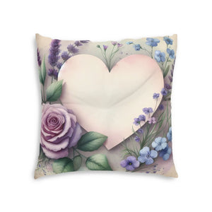 Floral Tufted Floor Pillow – Cozy Heart Cushion - Dipaliz - Throw Pillows