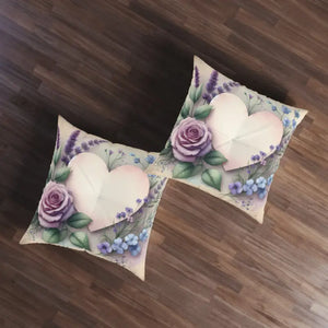 Tufted Floor Pillow - Cozy Heart Cushion Statement Piece - Dipaliz - Throw Pillows