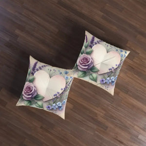 Tufted Floor Pillow - Cozy Heart Cushion Statement Piece - Dipaliz - Throw Pillows