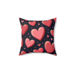 Heart Pattern Square Pillow Adds Cozy Style Comfort - Dipaliz - 14’’ × - Throw Pillows