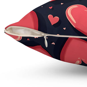 Heart Pattern Square Pillow – Valentine Decor - Dipaliz - Throw Pillows