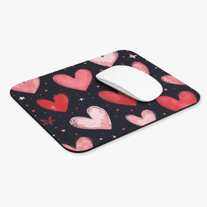 Romantic Hearts mouse pad by DipaliZ, a 9 by 8 inch rectangle of dense heart artwork
