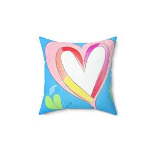 Pink Hearts Polyester Square Pillow - Instant Room Refresh - Dipaliz - Throw Pillows