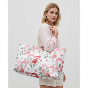 Romantic Watercolor Roses Heart Weekender Bag - Dipaliz - Luggage & Bags