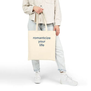 Cotton Canvas Tote - Winter Typography Bold Slogan - Dipaliz - Natural / 15’’ x 16’’ - Bags