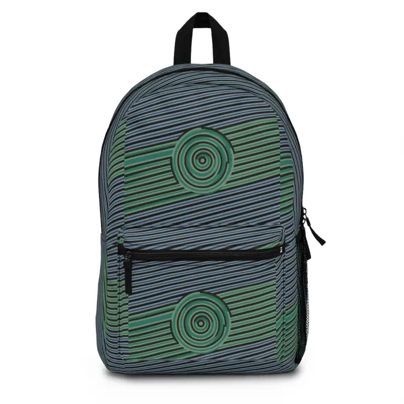 Upgrade your Style with the Green Striped Adventure Backpack - one Size Bags