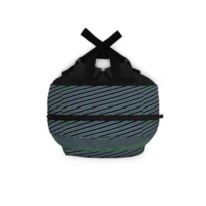 Bags - Blue Green Striped Backpack - Bold School Style - Dipaliz one Size