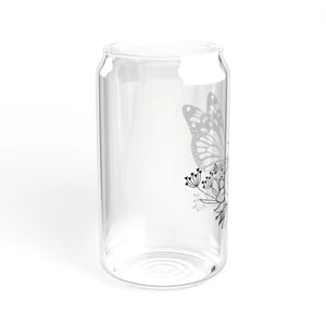 Chic Butterfly on Rose Sipper Glass with Bamboo Lid - Dipaliz - Tumblers