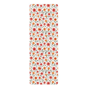 Floral Rubber Yoga Mat - Elegant Rose Sleek Practice - Dipaliz - 24” x 70” - & Pilates Mats