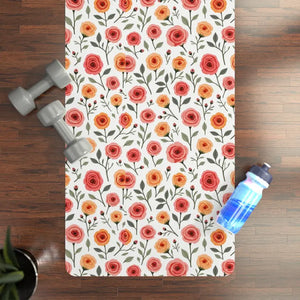Floral Rubber Yoga Mat - Elegant Rose Sleek Practice - Dipaliz - 24” x 70” - & Pilates Mats