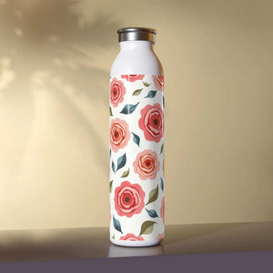 Chic Slim Water Bottle - Rose Floral Stainless Steel - Dipaliz - Bottles
