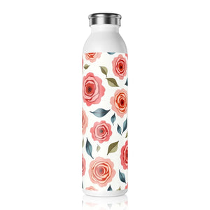 Chic Slim Water Bottle - Rose Floral Stainless Steel - Dipaliz - Bottles