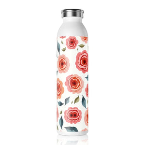 Chic Slim Water Bottle - Rose Floral Stainless Steel - Dipaliz - Bottles