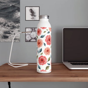 Chic Slim Water Bottle - Rose Floral Stainless Steel - Dipaliz - Bottles