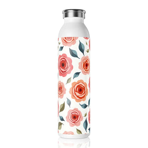 Chic Slim Water Bottle - Rose Floral Stainless Steel - Dipaliz - Bottles