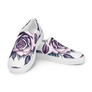 Edgy Rose Flower Womens Canvas Shoes - Floral Fashion - Dipaliz - Sneakers
