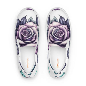 Edgy Rose Flower Womens Canvas Shoes - Floral Fashion - Dipaliz - Sneakers