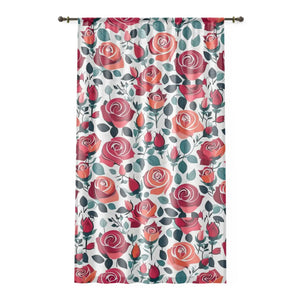 Stylish Rose Pattern Curtains 50x84 Polyester - Dipaliz