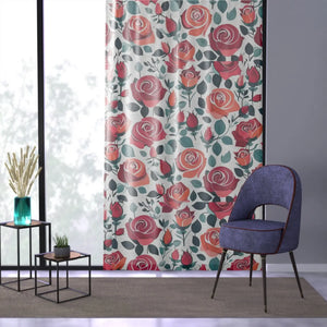 Stylish Rose Pattern Curtains 50x84 Polyester - Dipaliz