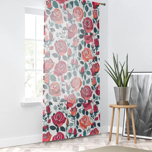 Stylish Rose Pattern Curtains 50x84 Polyester - Dipaliz